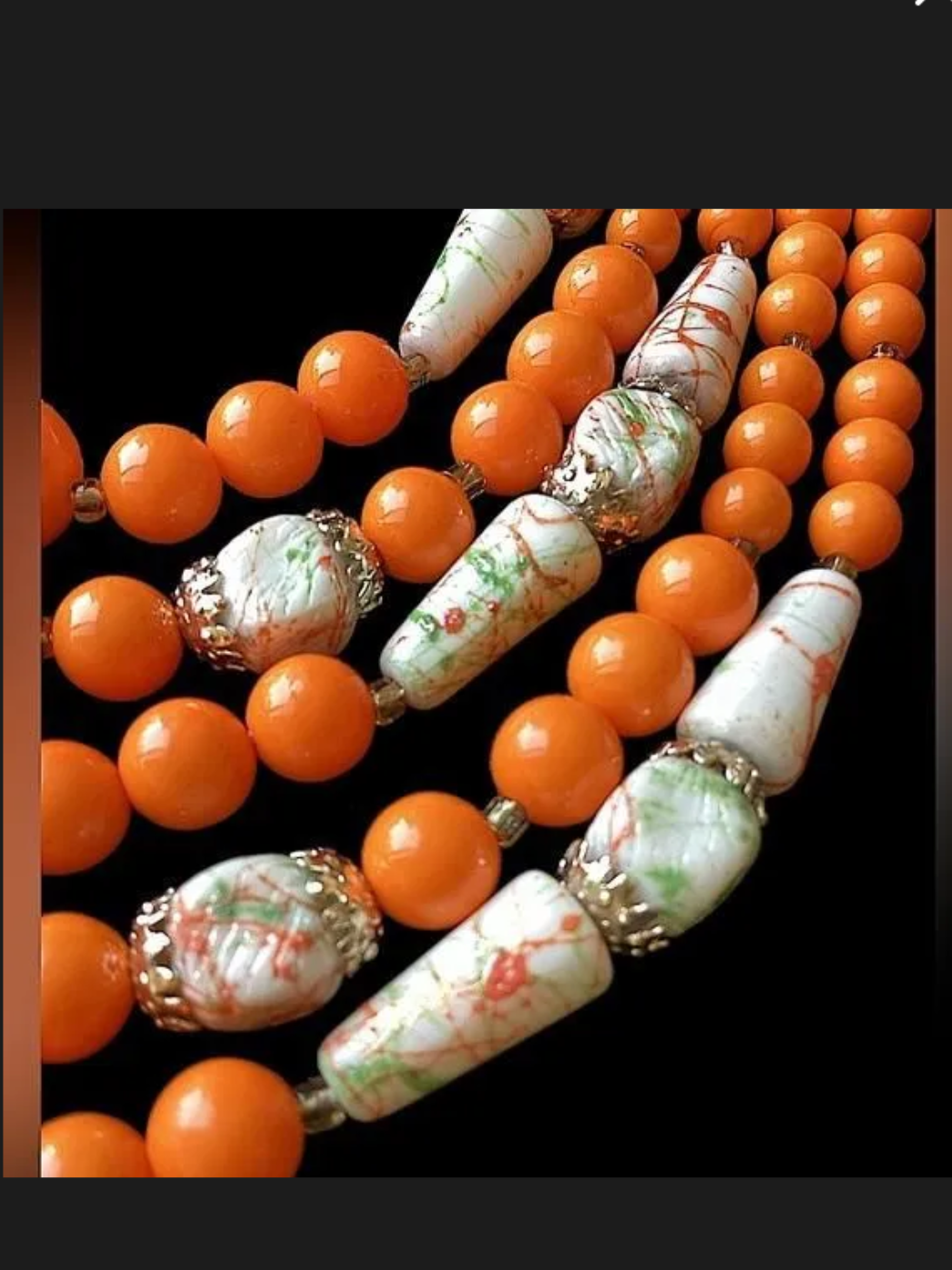 1950’s Japan Acrylic & Art Glass 5 Strand
Necklace