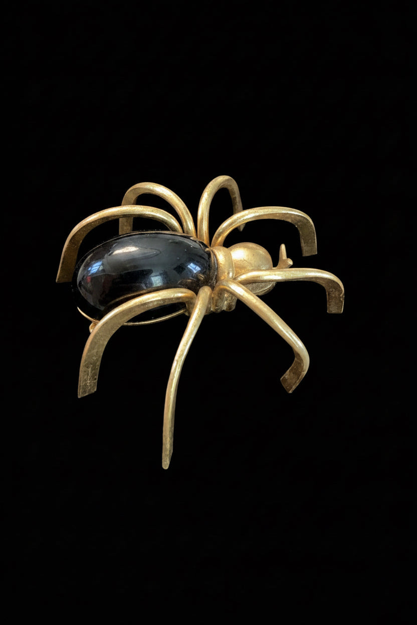Circa 1930s-40s Art Deco Bakelite Spider Brooch Pin