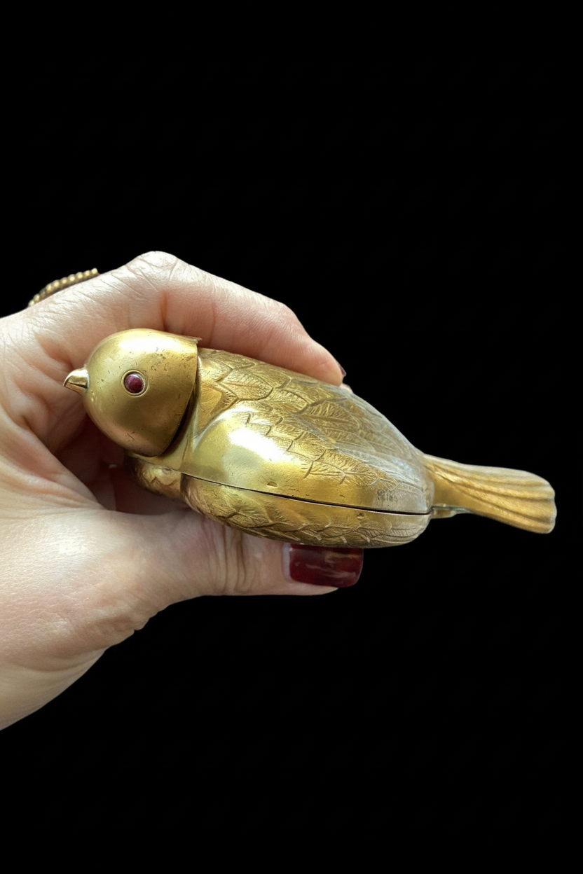 Rare Vintage Salvador Dalí "Bird in Hand" Compact by Elgin American - c. 1950