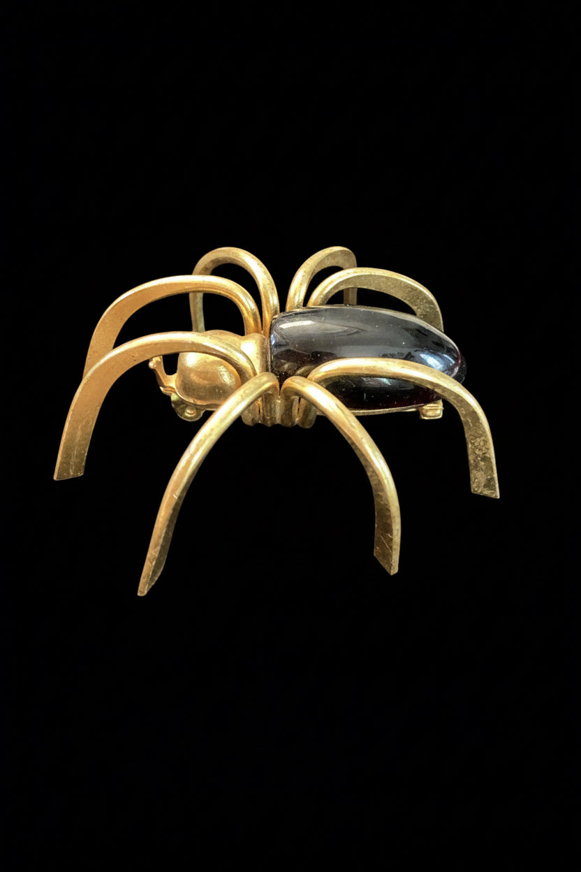 Circa 1930s-40s Art Deco Bakelite Spider Brooch Pin