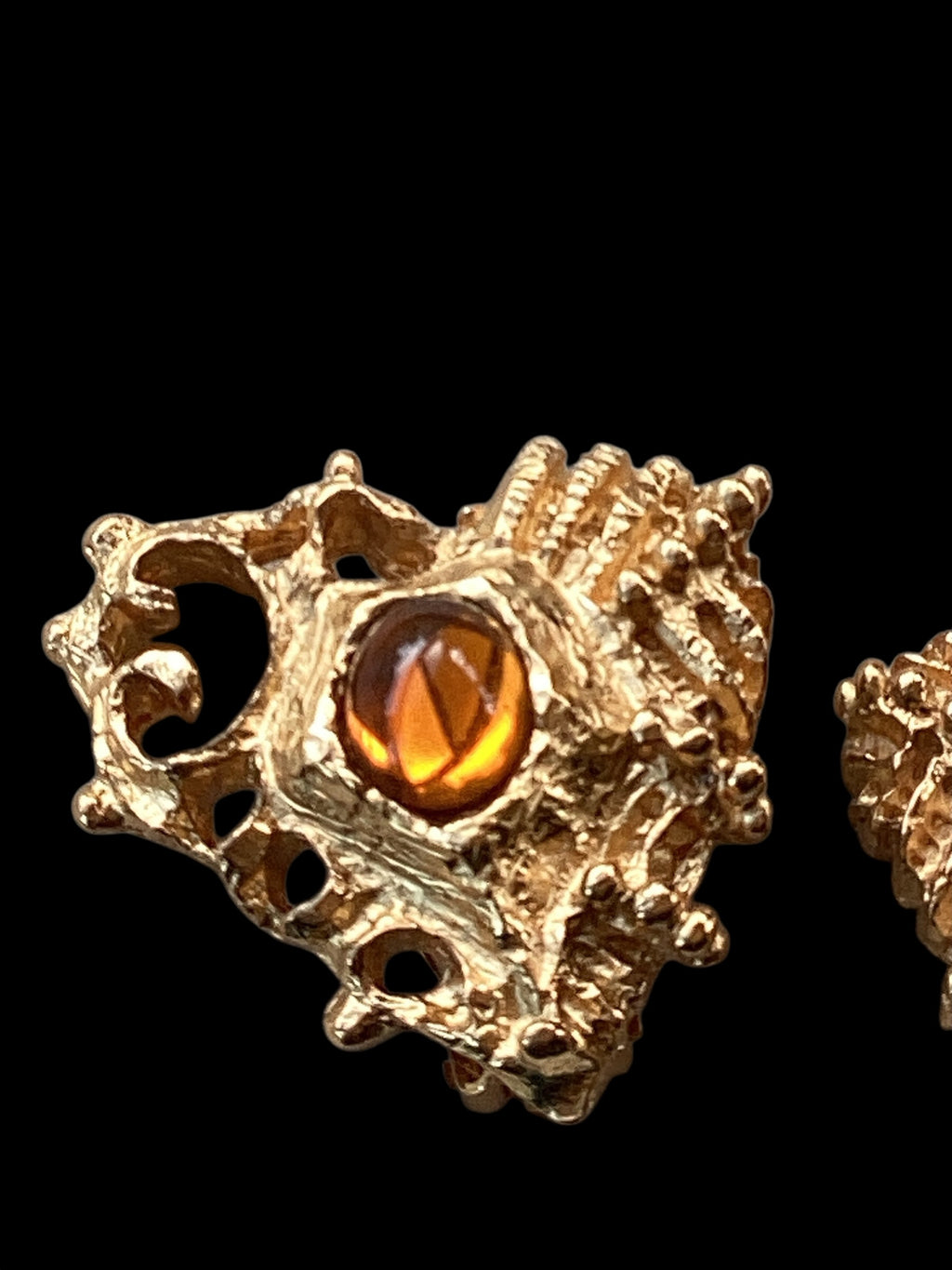 Vintage Christian Lacroix haute couture heart-shaped clip-on earrings Circa 1980’s