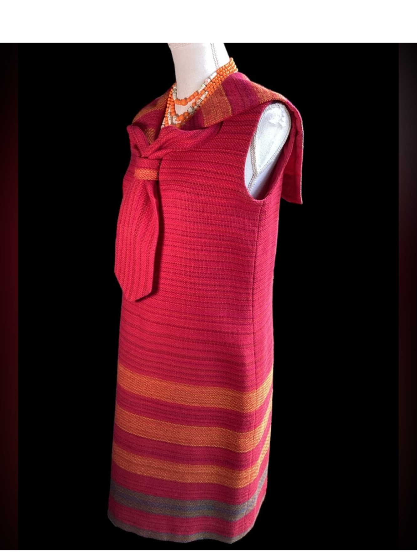 1960's Wool Tweed Magenta
Sleeveless Dress