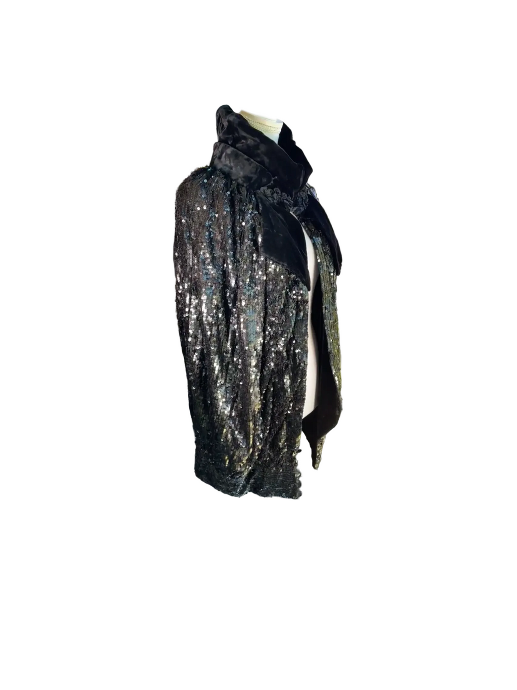 1950’s Black Sequin & Velvet Cocoon Cape