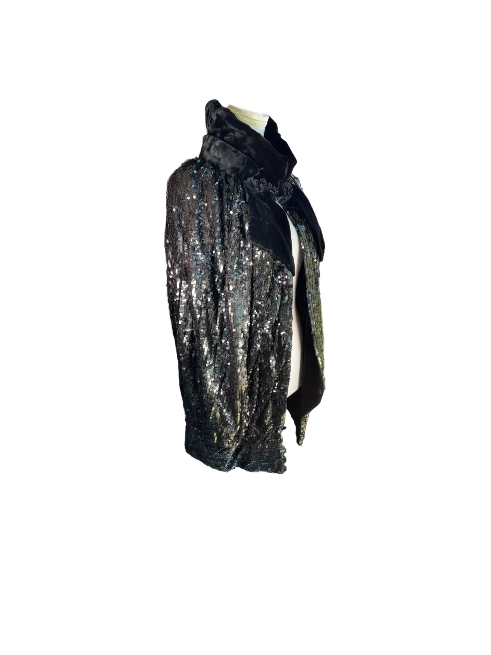 1950’s Black Sequin & Velvet Cocoon Cape