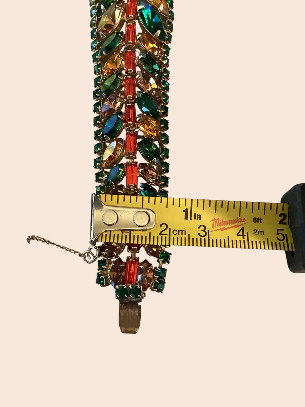 RARE Schreiner NY Emerald, Topaz,Asymmetric Ruffle Necklace,Bracelet,
Earring Demi Parure