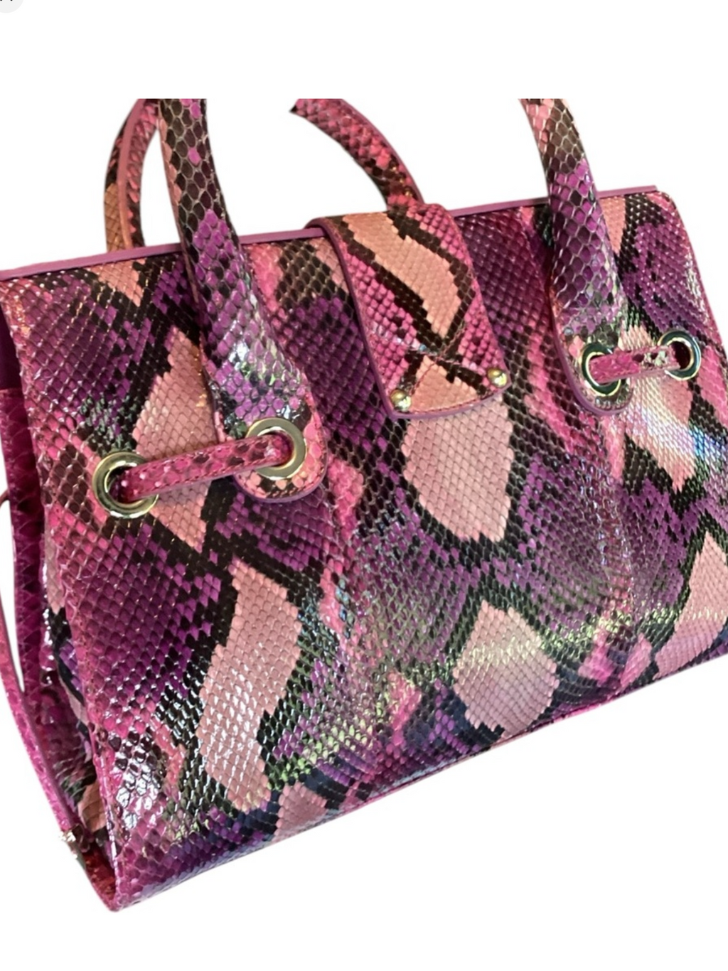 RARE COLOR Jimmy Choo Purple Python Rosalie
Convertible Satchel Bag