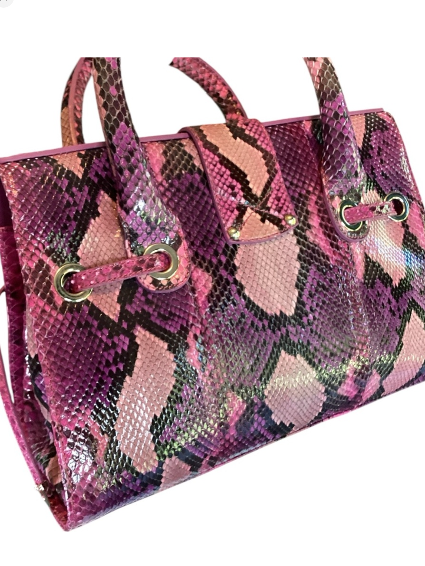 RARE COLOR Jimmy Choo Purple Python Rosalie
Convertible Satchel Bag