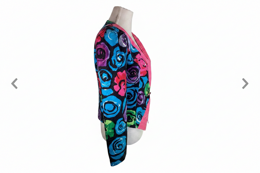 1980's Silk Abstract Floral Blazer