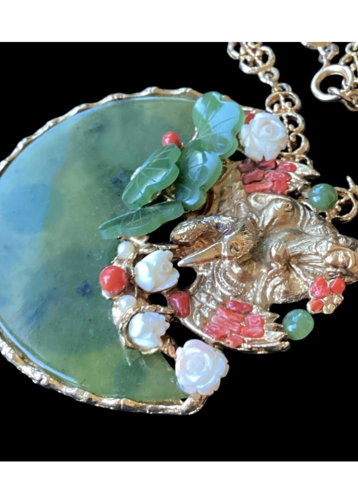 RARE 1960's Swoboda Buddha Jade
Pendant Necklace