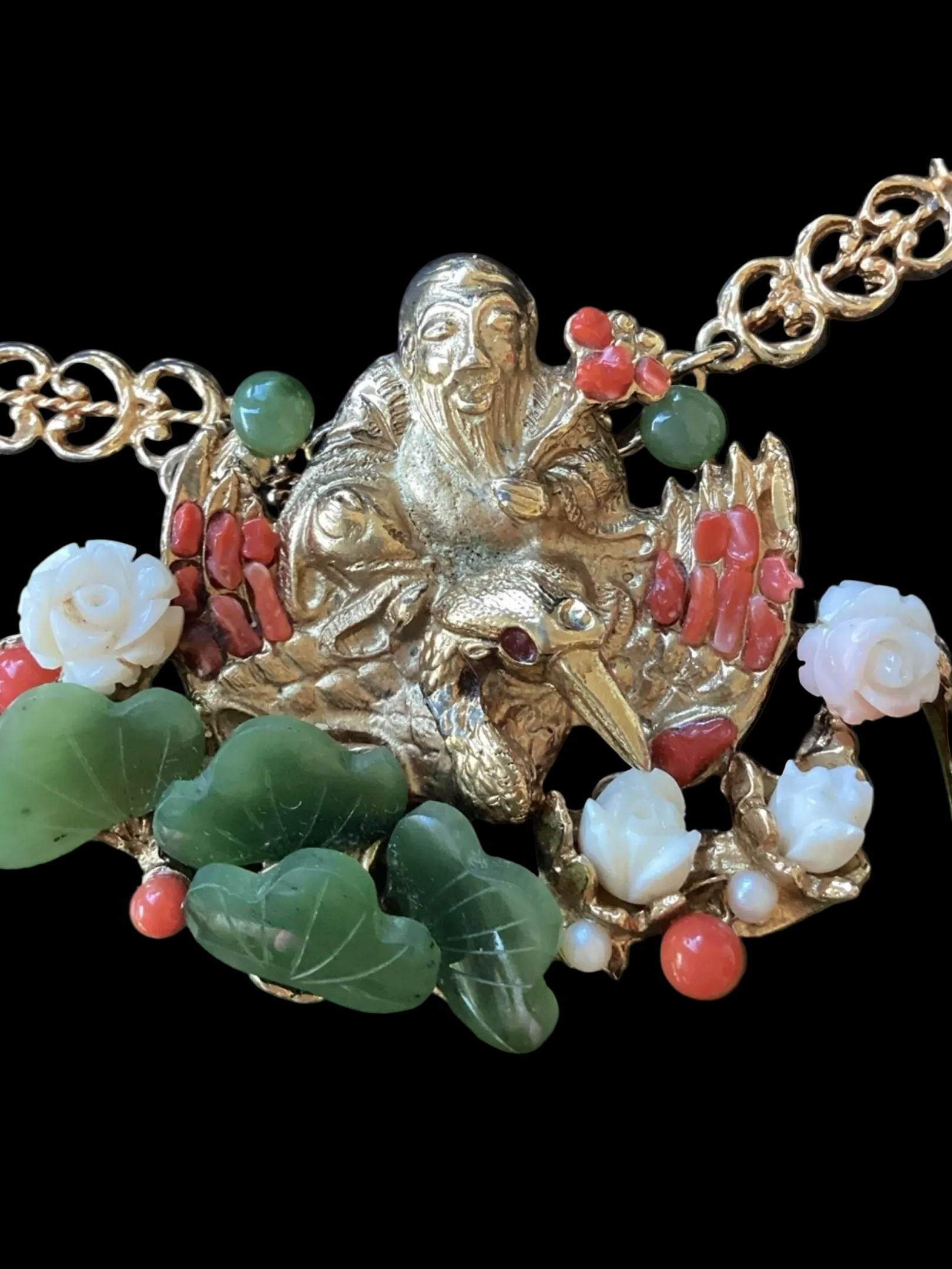 RARE 1960's Swoboda Buddha Jade
Pendant Necklace