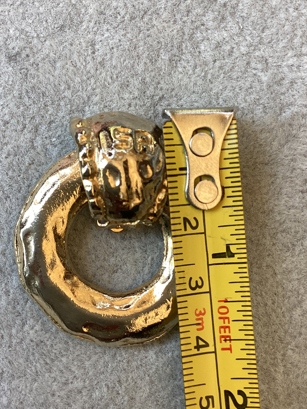 Vintage 1980’s Sonia Rykiel Paris Convertible Door Knocker Clip Earrings Hammered Gold