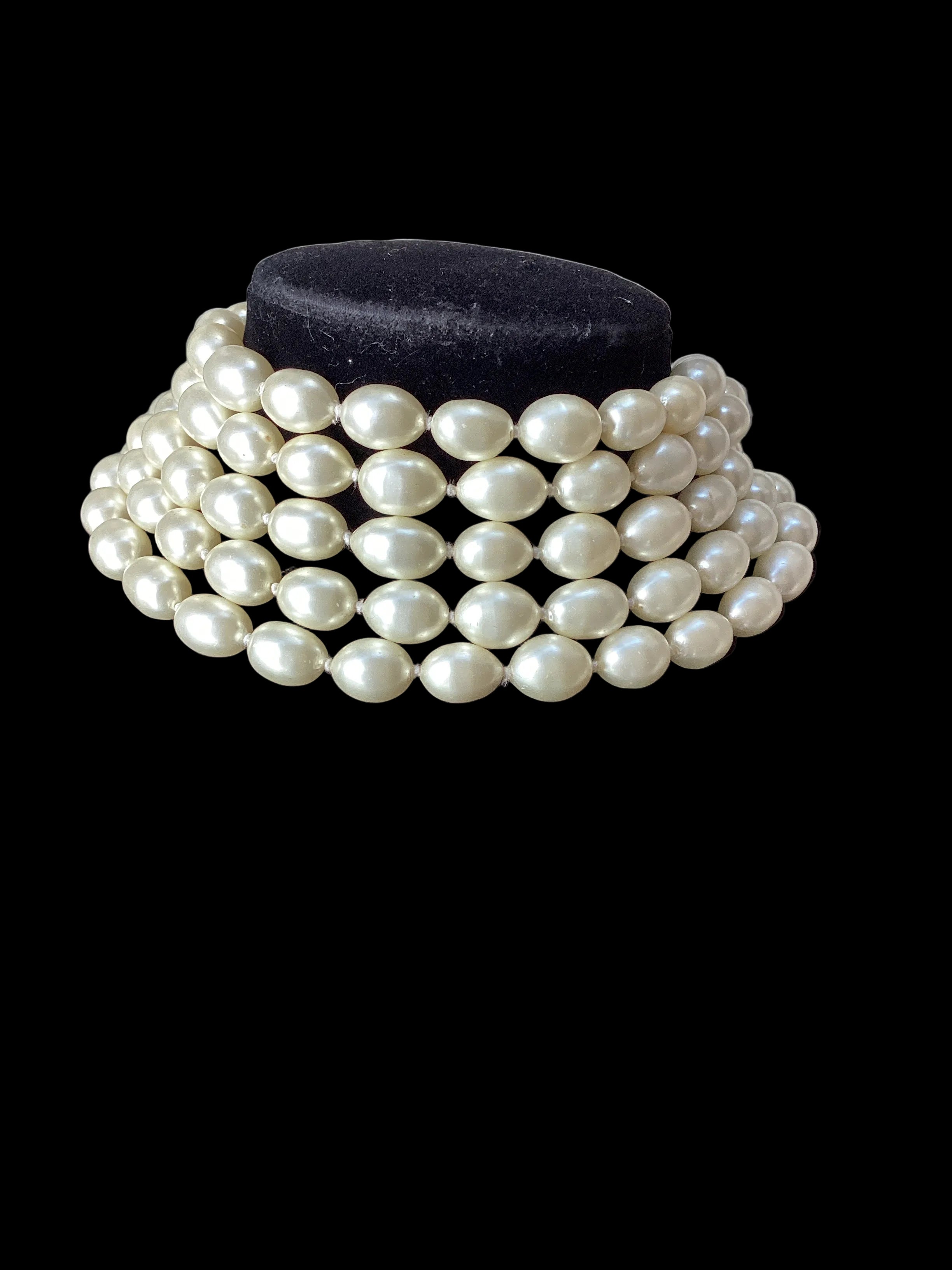 Ultra Rare Vintage 1984 Chanel Season 23         5-Strand Baroque Pearl
Choker Necklace