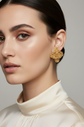 Authentic Vintage Chanel 1994 Autumn Clover Cross Clip-On Earrings