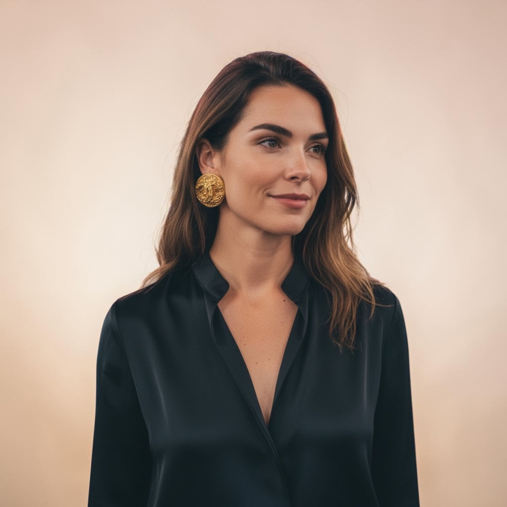 CHANEL Coco Gold Clip Back Earrings