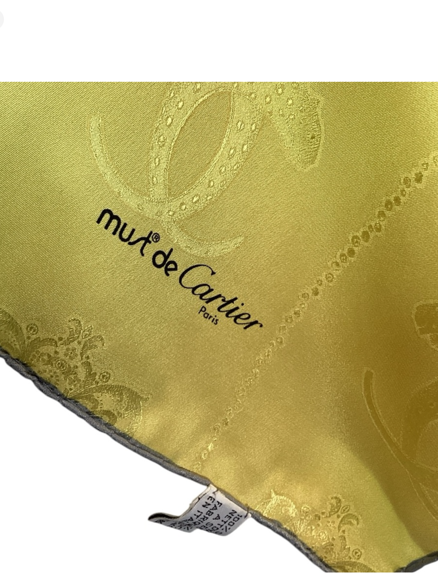 Cartier 1980's Jeweled Belt Yellow Silk Scarf