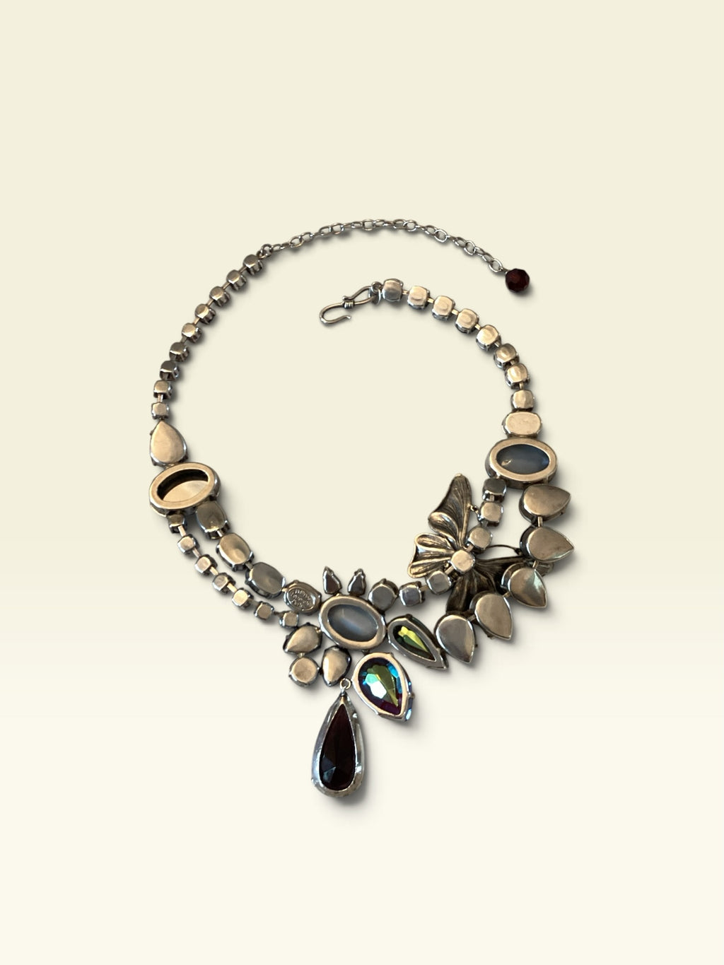 Signed Philippe Ferrandis Paris, Couture Jewel Tone Butterfly Necklace & Earrings Set
