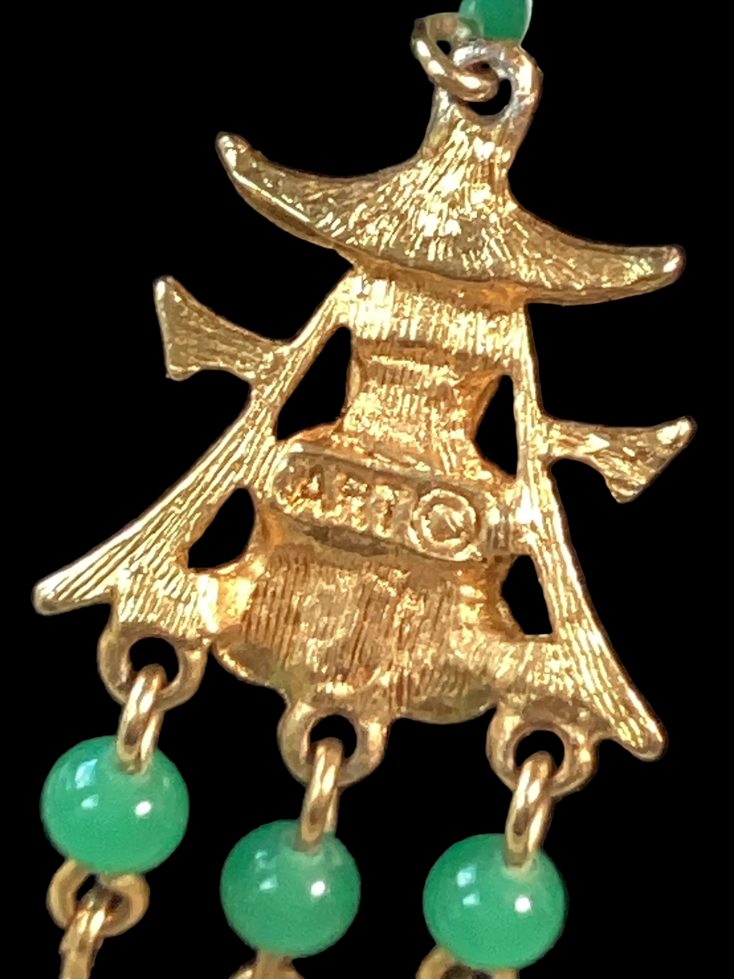 Vintage Arthur Pepper Buddha Brooch & Earring Set