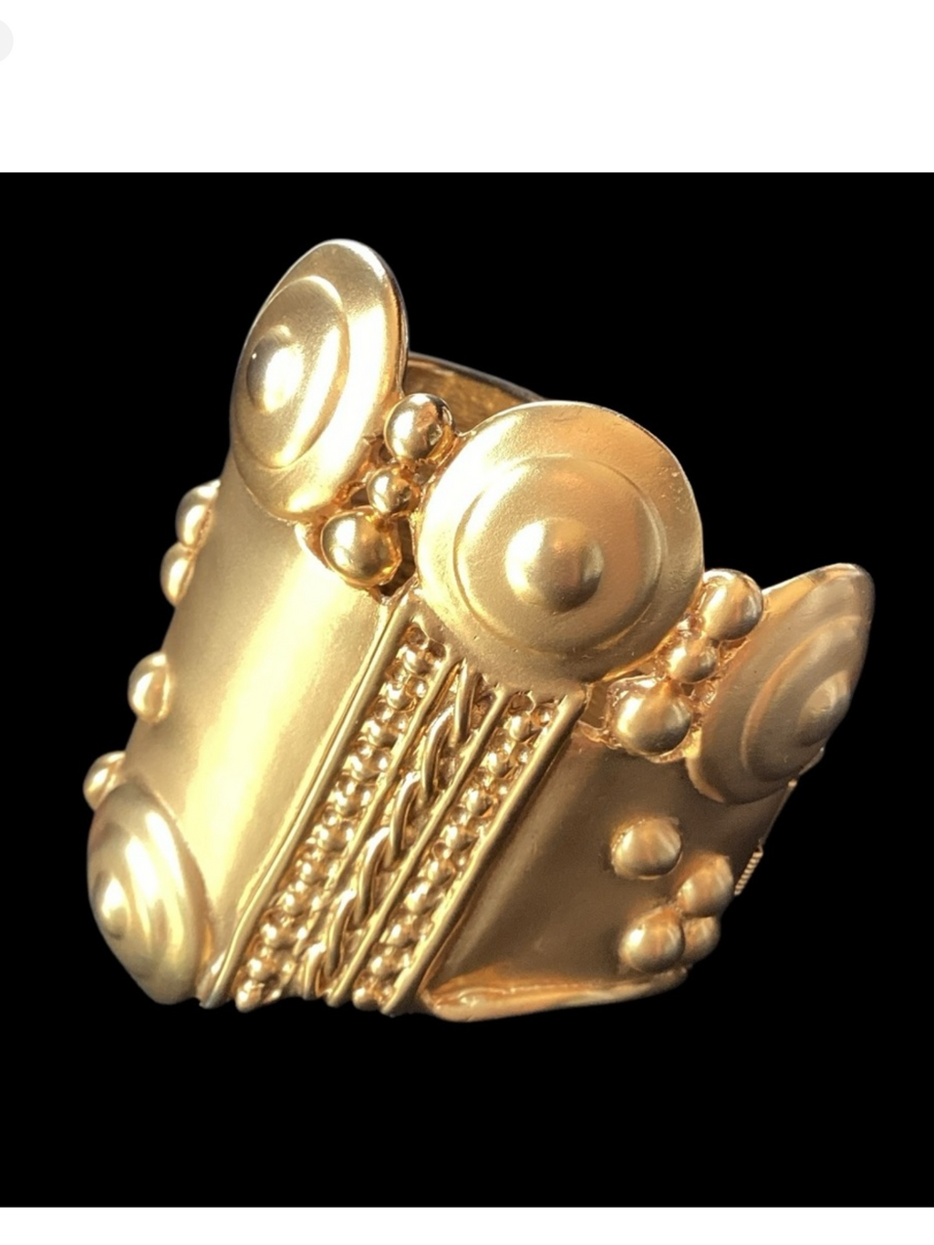EXTREMELY RARE 1970's Ugo Correani 18kt Gold Plated HUGE Cuff Bracelet
