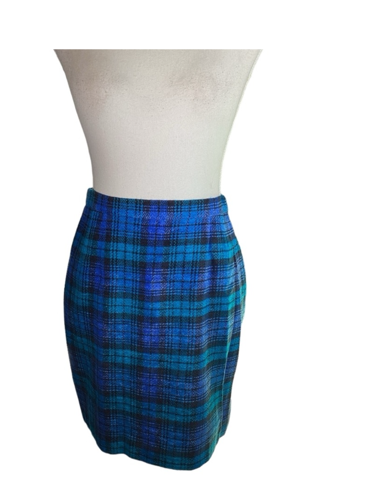 1980's Laurel Blue Plaid & Velvet Suit