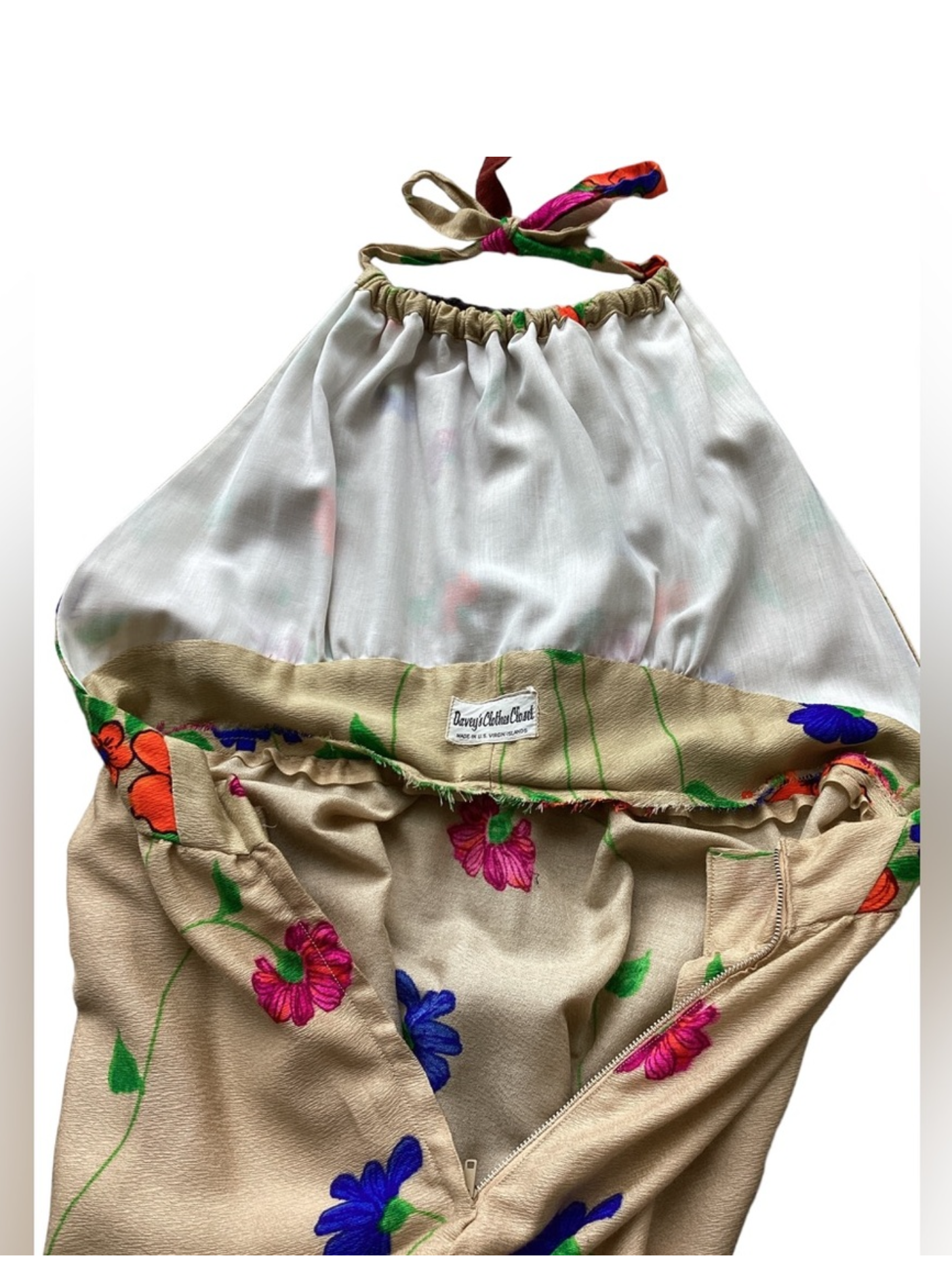 1970's Florescent Floral Maxi Halter
Dress B19