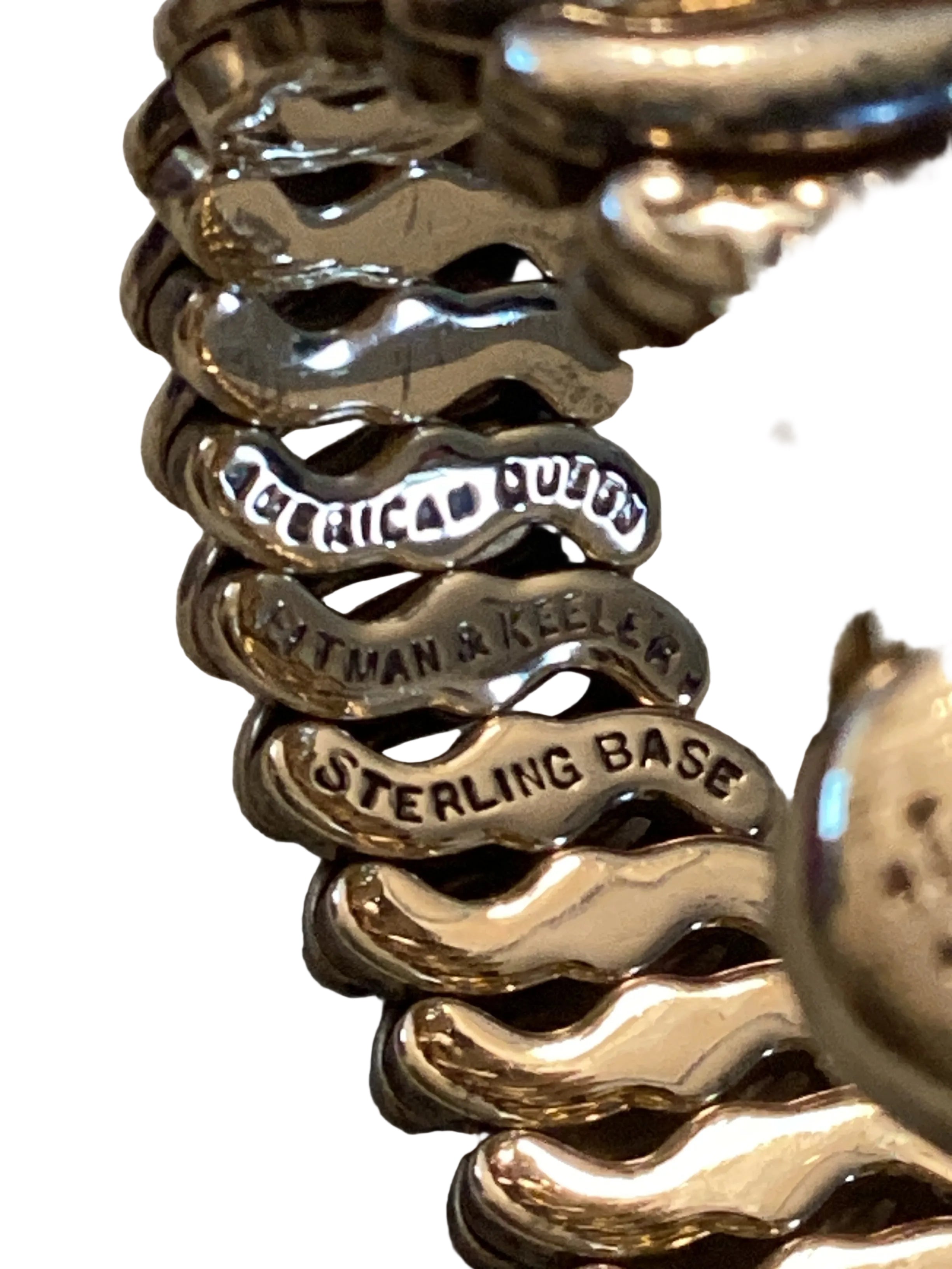 Authentic WW2 American Queen    Pitman & Keeler Sterling Base Gold Filled, Stretch Bracelet