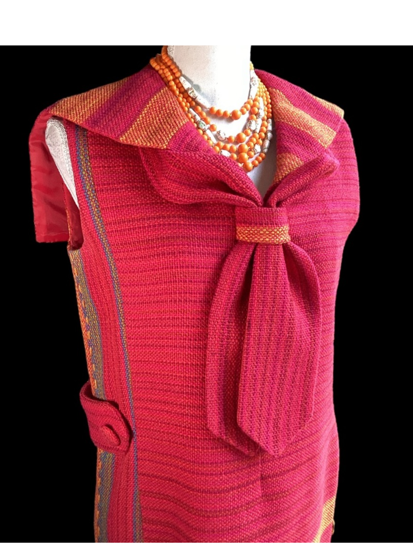 1960's Wool Tweed Magenta
Sleeveless Dress