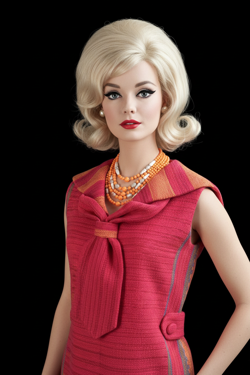 1960's Wool Tweed Magenta
Sleeveless Dress