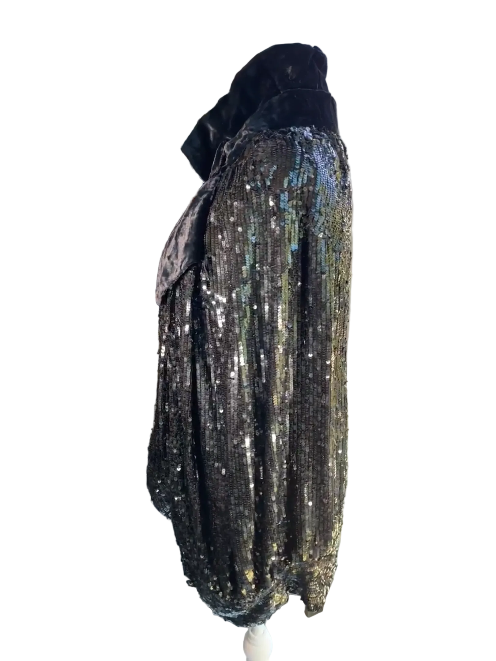1950’s Black Sequin & Velvet Cocoon Cape