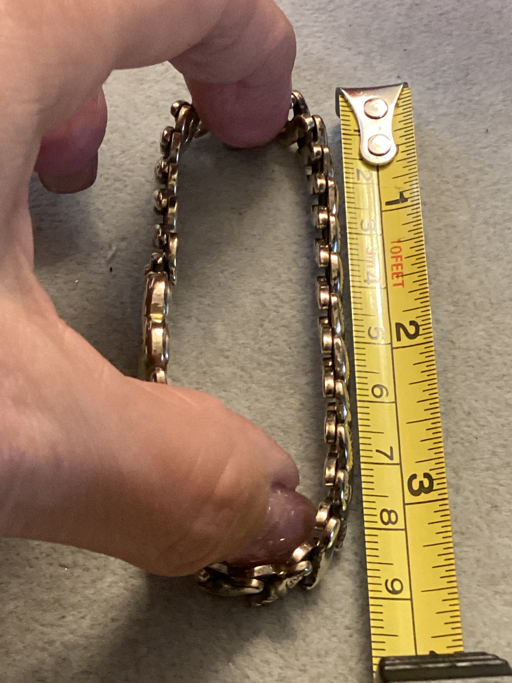 Authentic WW2 American Queen    Pitman & Keeler Sterling Base Gold Filled, Stretch Bracelet