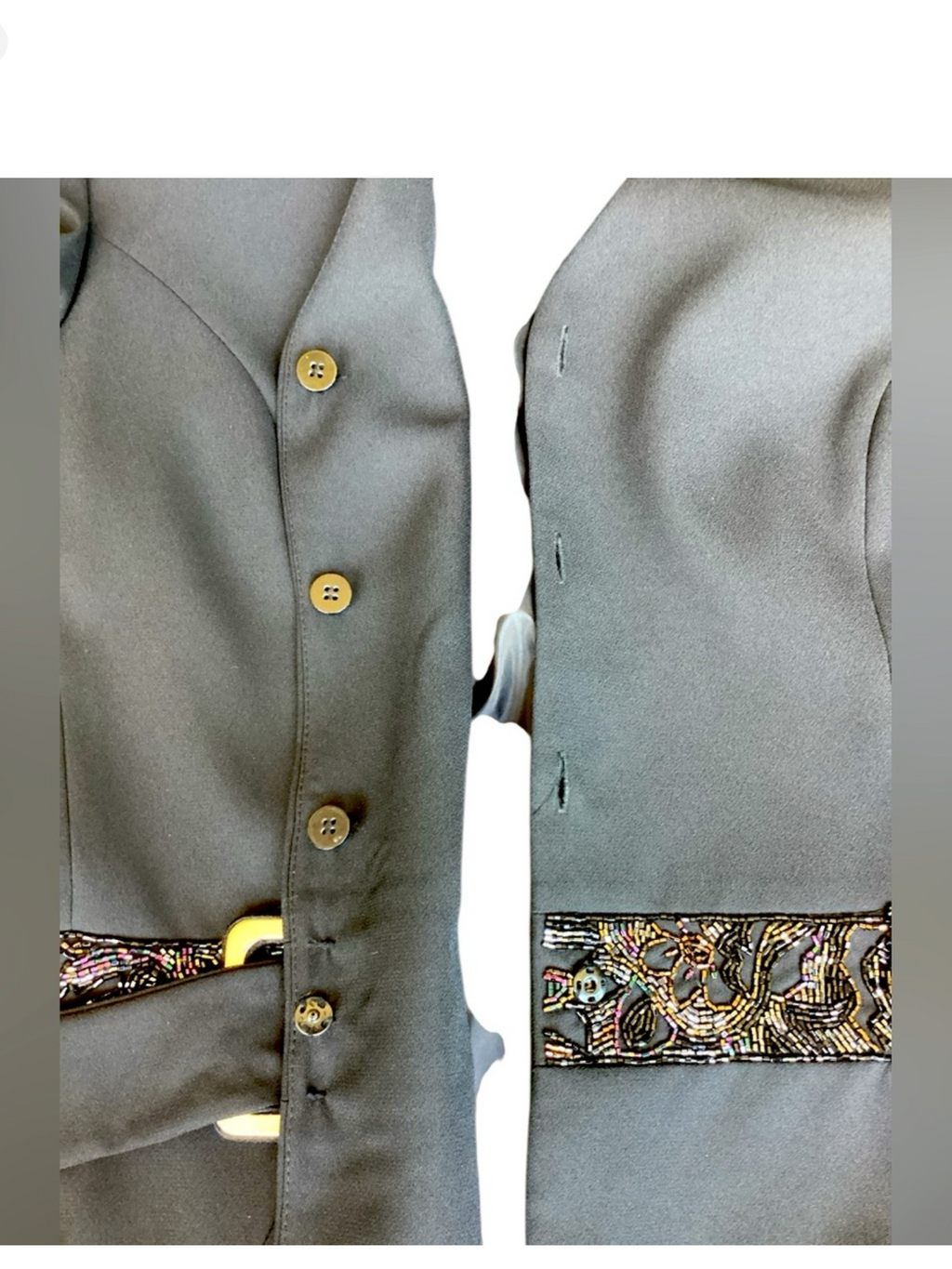 1980’s John Meyer of Norwich Black Party
Jacket with Beaded Belt
