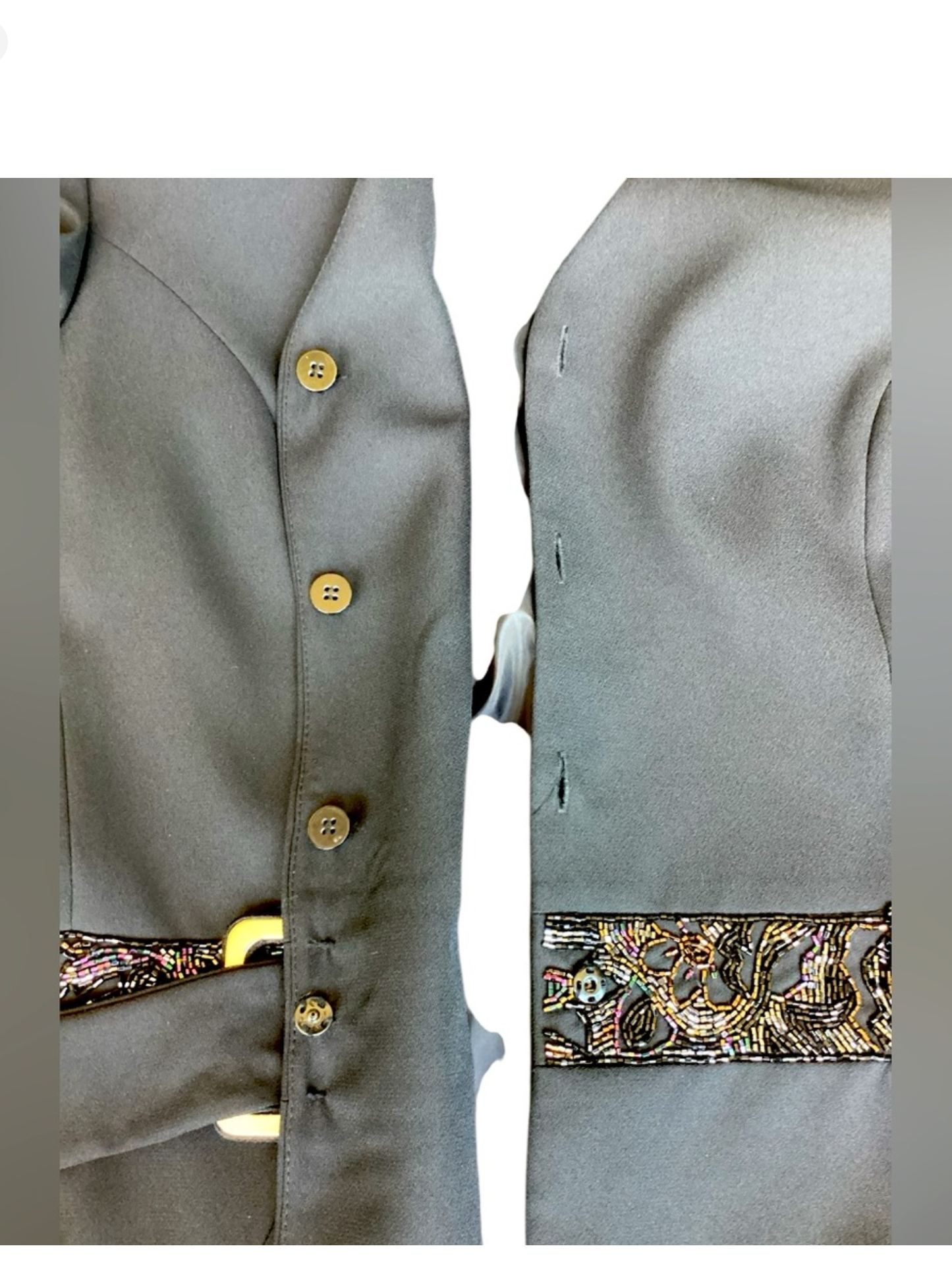 1980’s John Meyer of Norwich Black Party
Jacket with Beaded Belt
