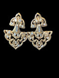 RARE 1985 Yves Saint Laurent YSL Massive Door Knocker Crystals Catwalk 2 Earrings