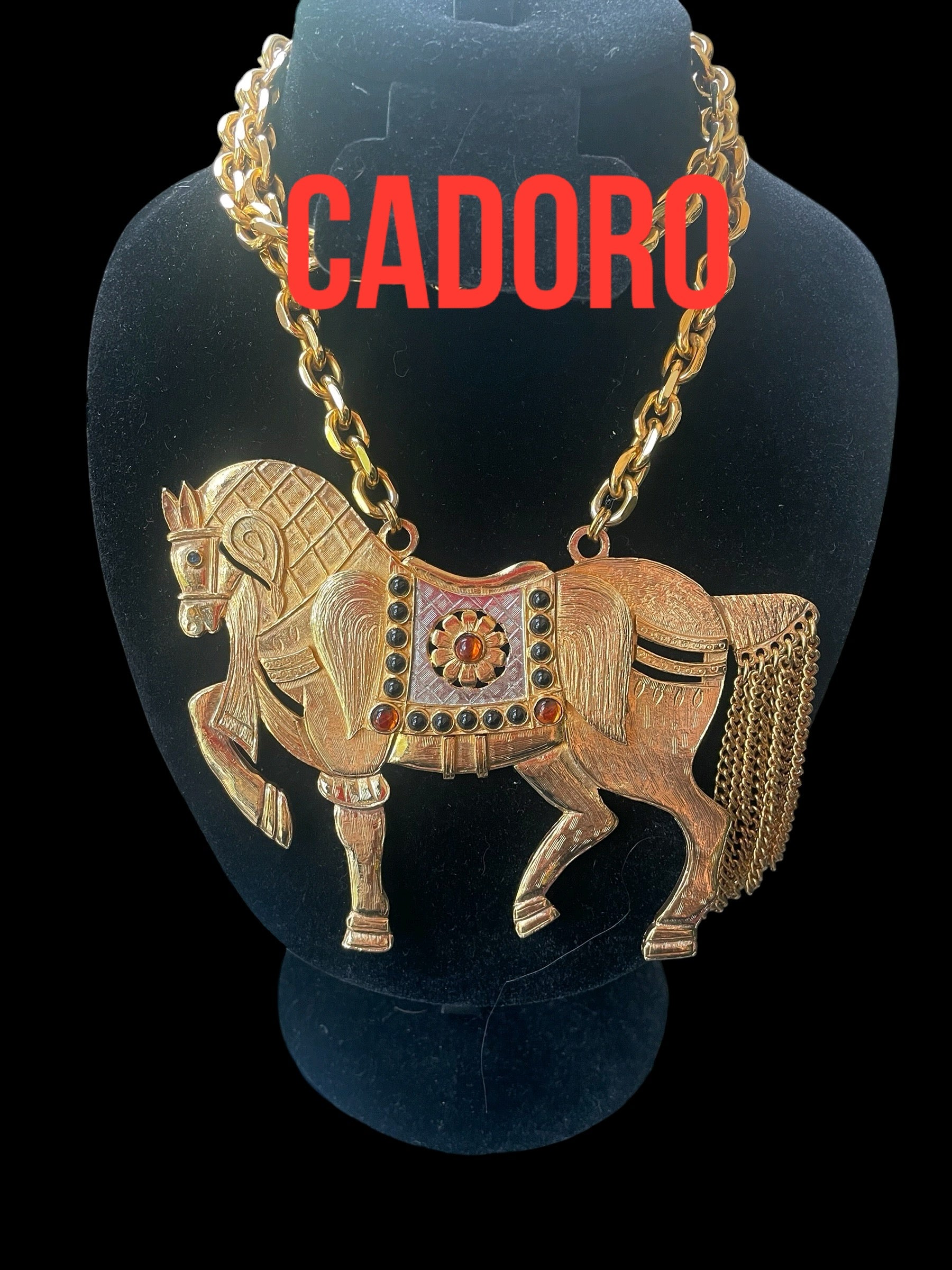 RARE Vintage Cadoro Horse Necklace