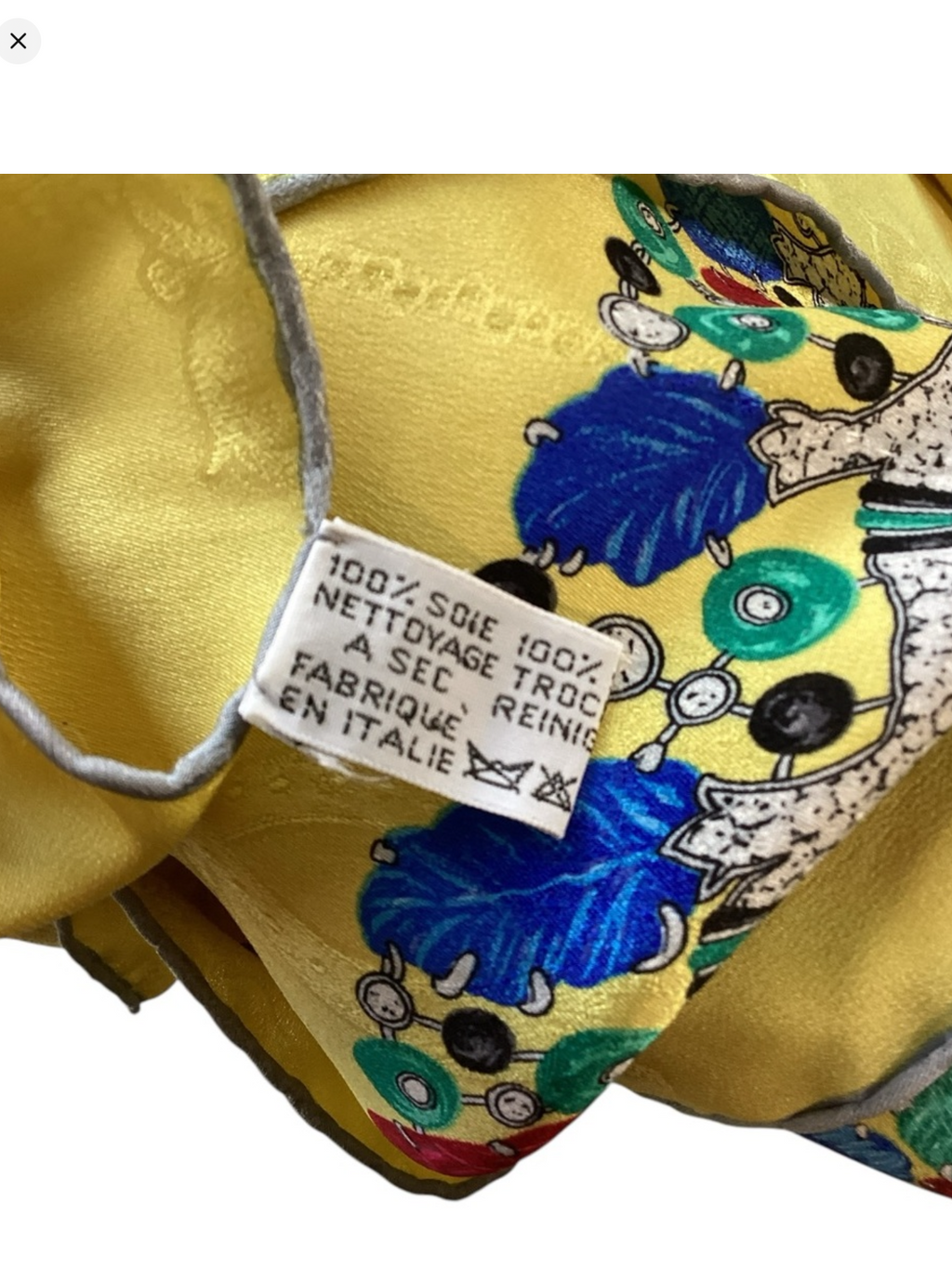 Cartier 1980's Jeweled Belt Yellow Silk Scarf