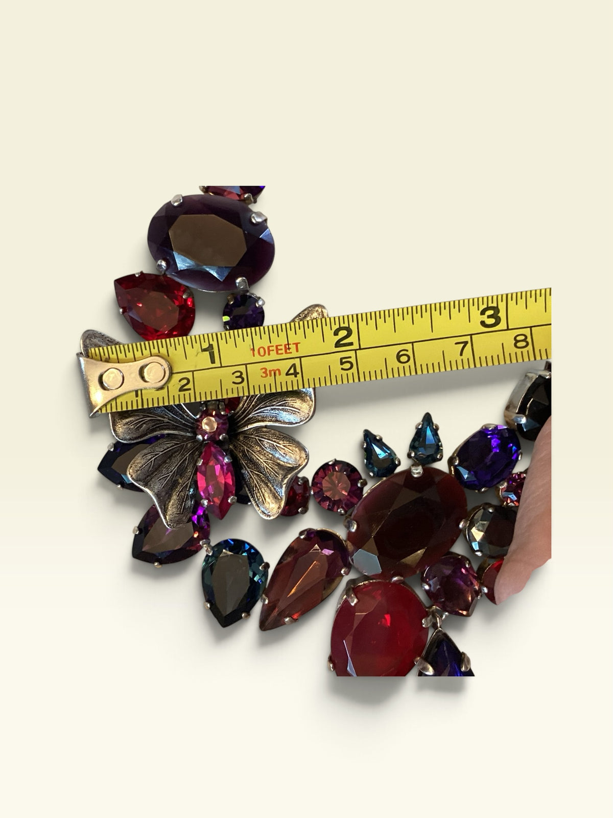 Signed Philippe Ferrandis Paris, Couture Jewel Tone Butterfly Necklace & Earrings Set