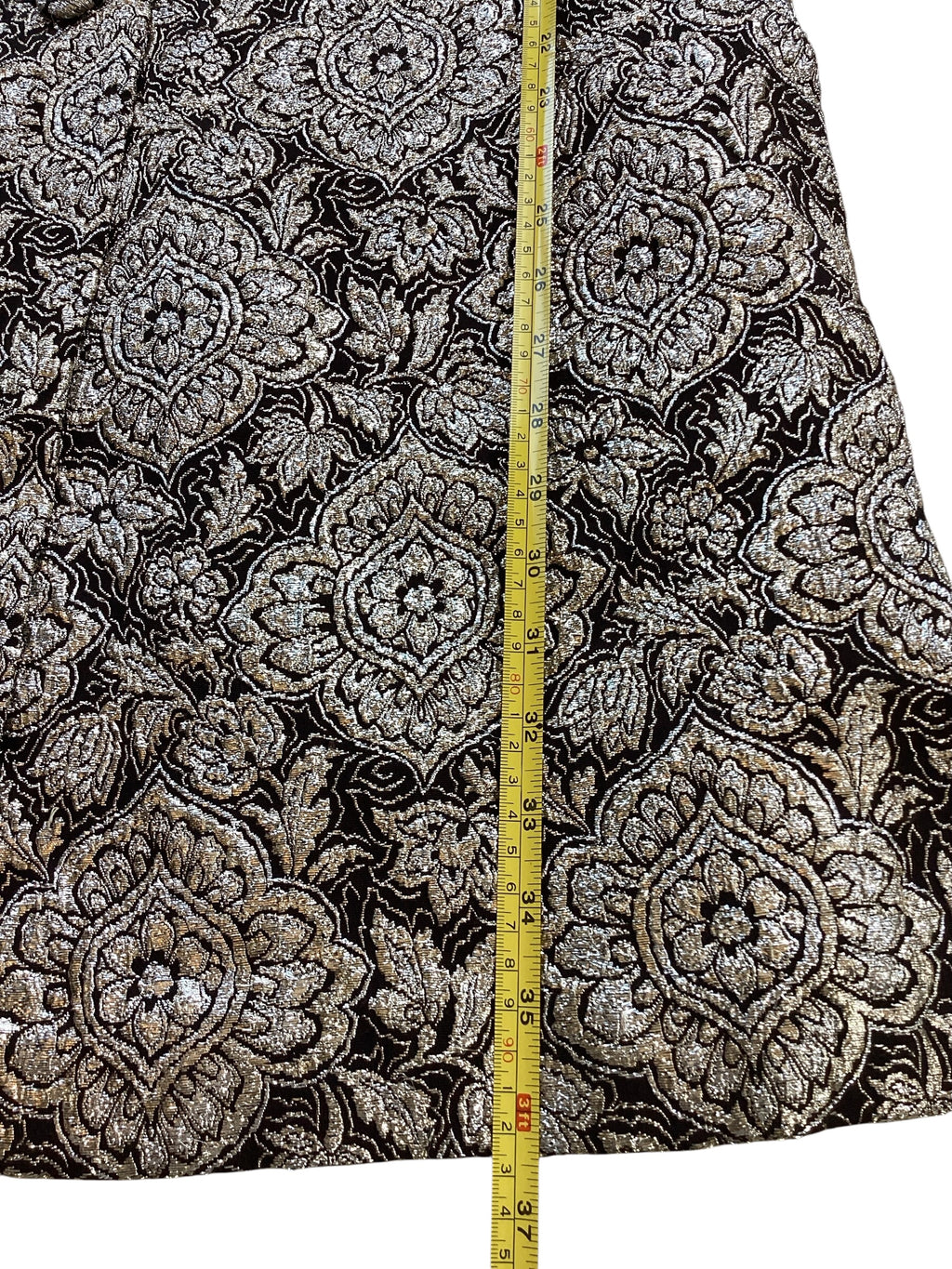Vintage 1960s Custom Couture Brocade Shift Coat, Mahogany Mink Fur Collar & Cuffs