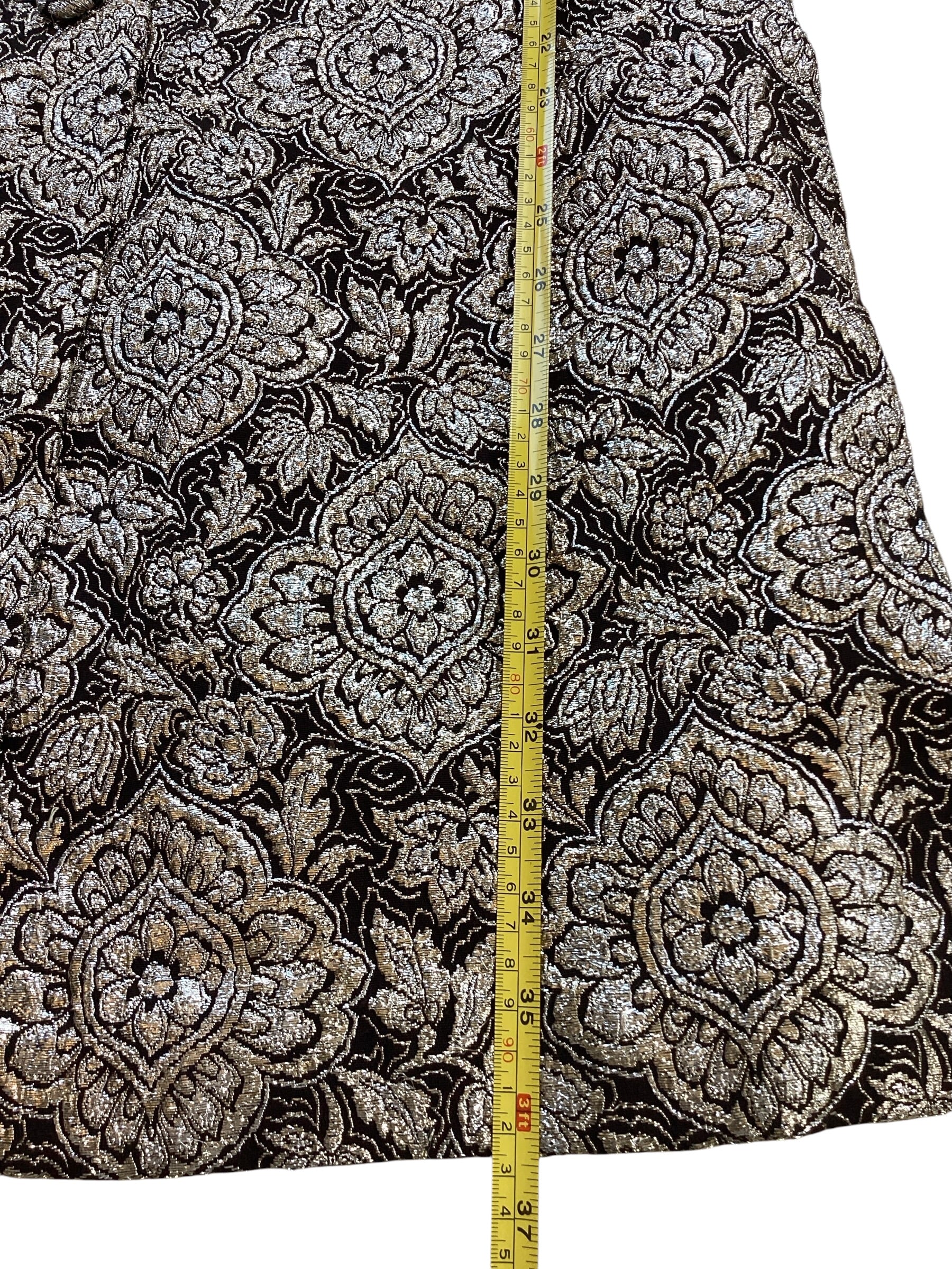 Vintage 1960s Custom Couture Brocade Shift Coat, Mahogany Mink Fur Collar & Cuffs
