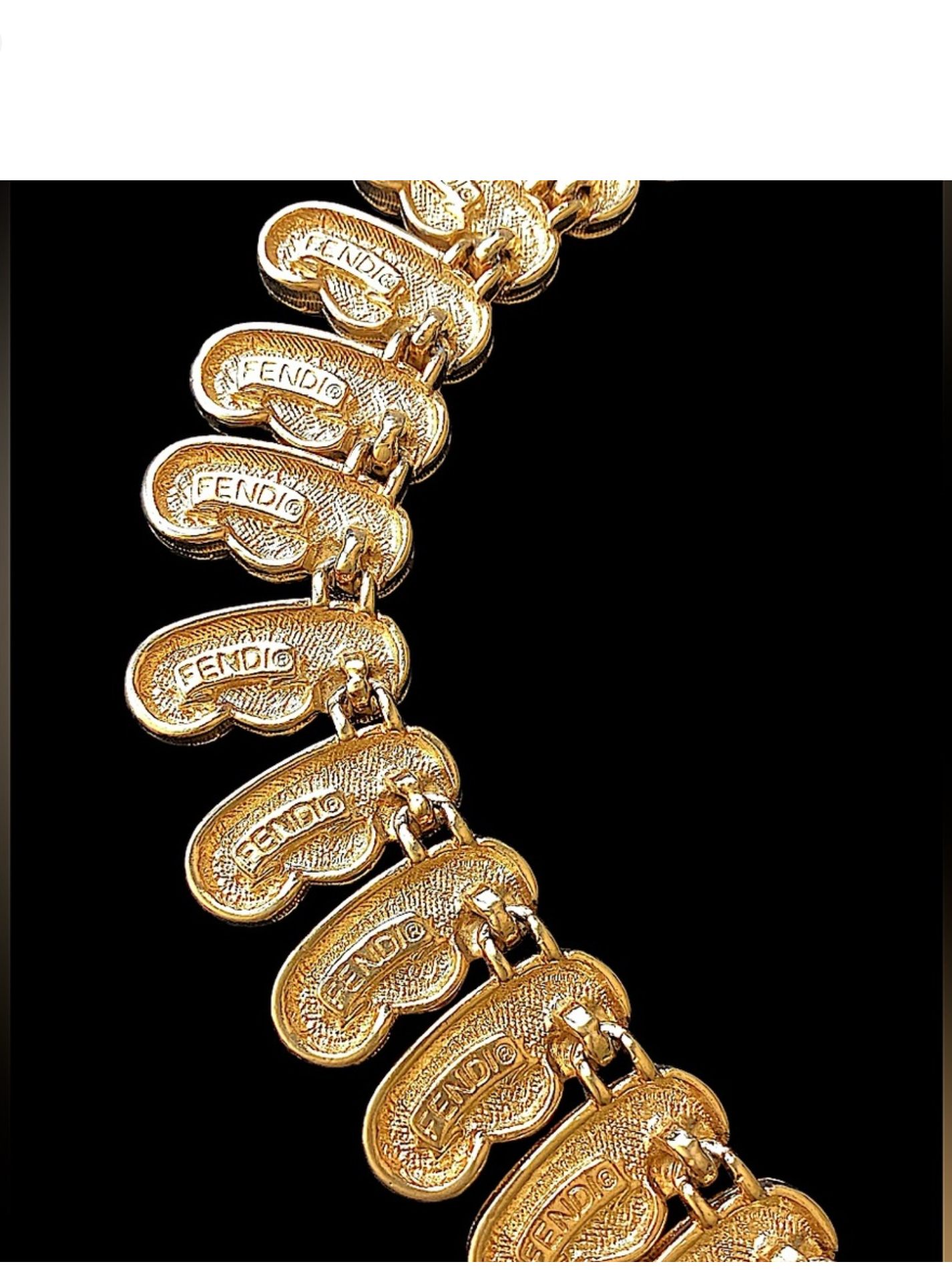 Vintage FENDI Circa 1980's 18k GP Signature
Collar Necklace