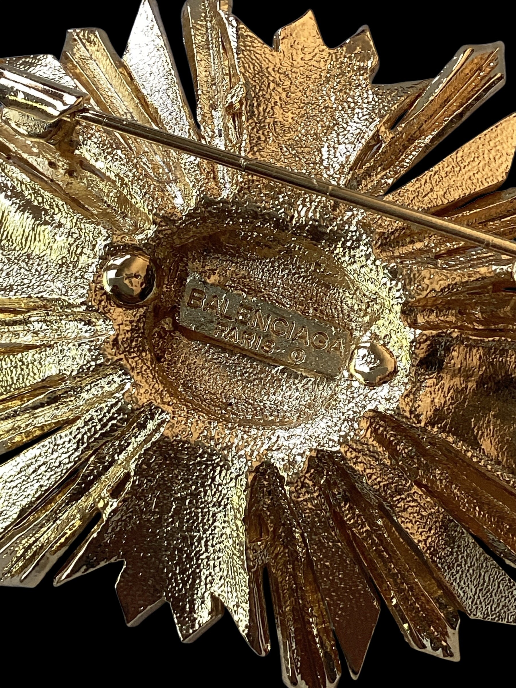 RARE Balenciaga Gold Starburst Brooch