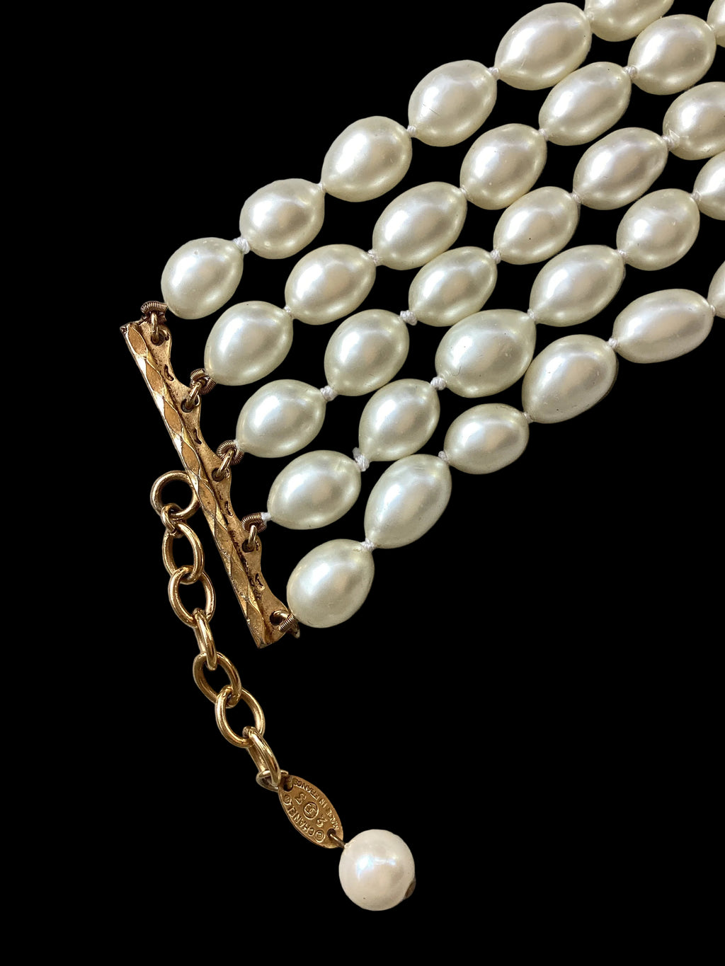 Ultra Rare Vintage 1984 Chanel Season 23         5-Strand Baroque Pearl
Choker Necklace