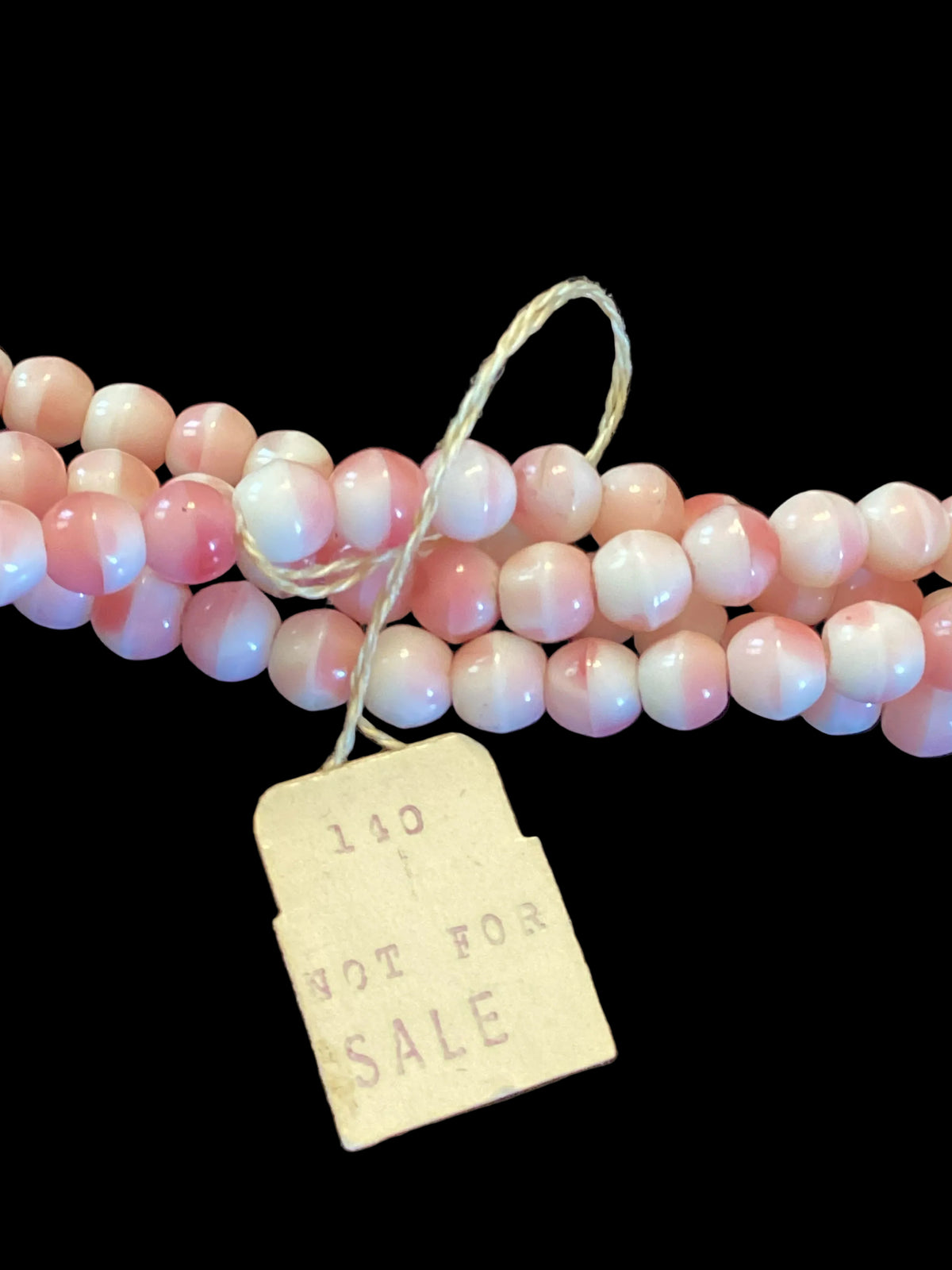 Museum-Quality 1940s Miriam Haskell/Frank Hess Pink & White Swirled Glass Lariat & Dress Clip Set - Archival Store Display Provenance