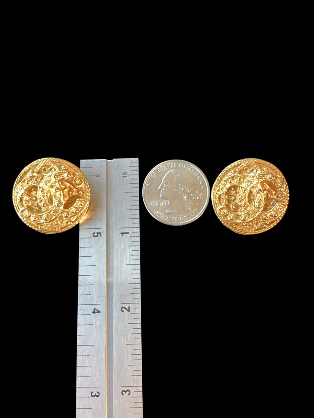 CHANEL Coco Gold Clip Back Earrings