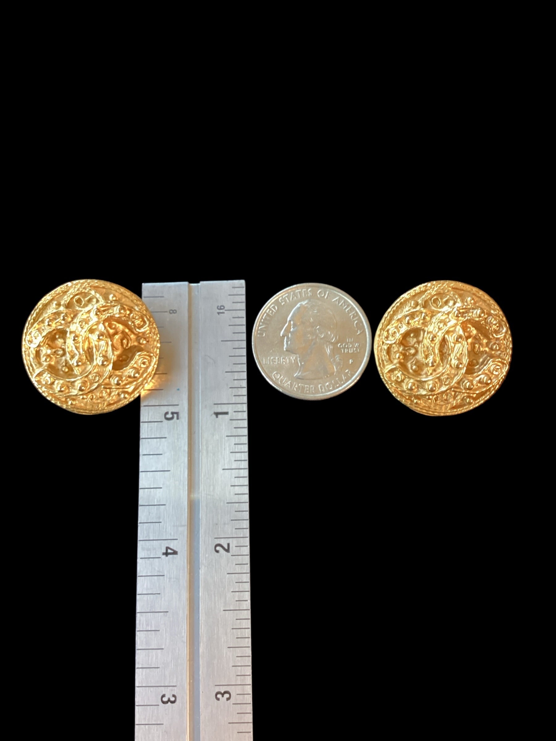 CHANEL Coco Gold Clip Back Earrings