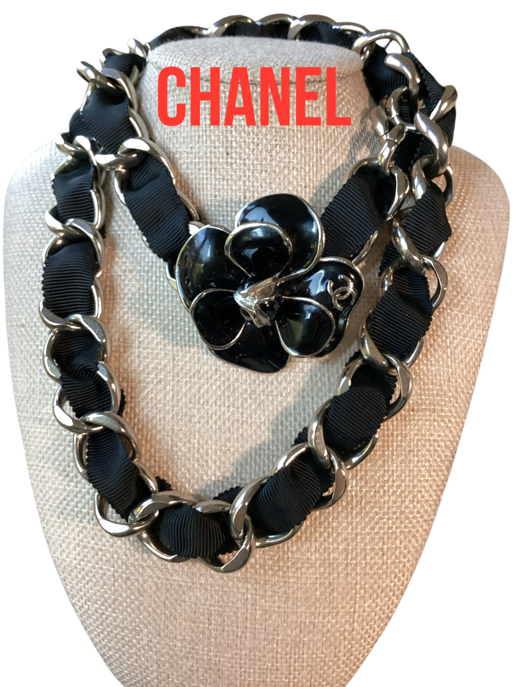 CHANEL Black & Silver Camilla Necklace