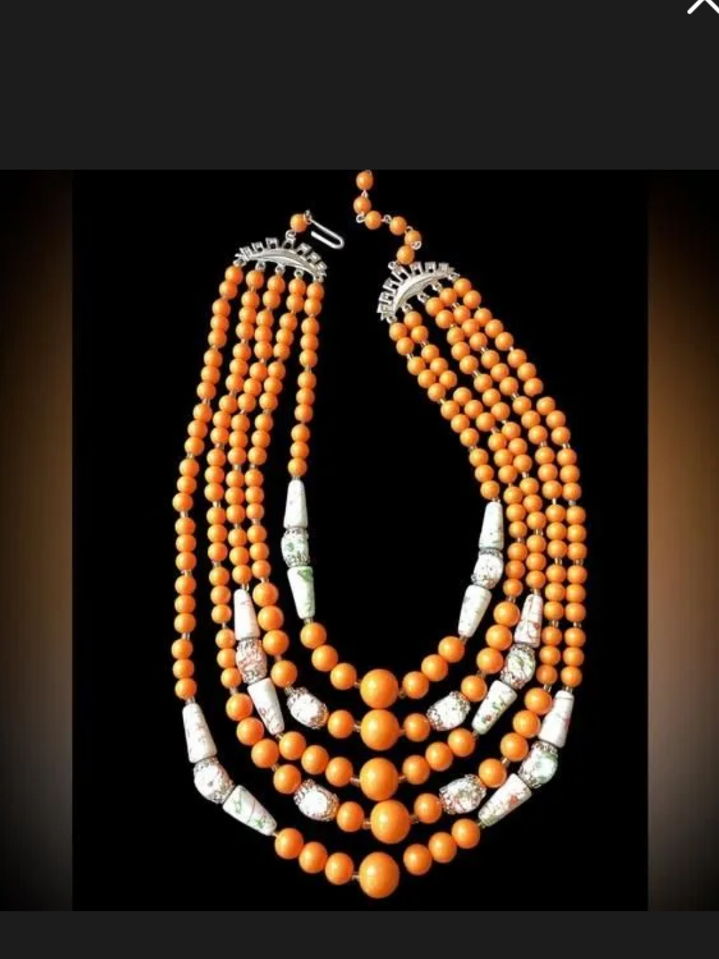 1950’s Japan Acrylic & Art Glass 5 Strand
Necklace