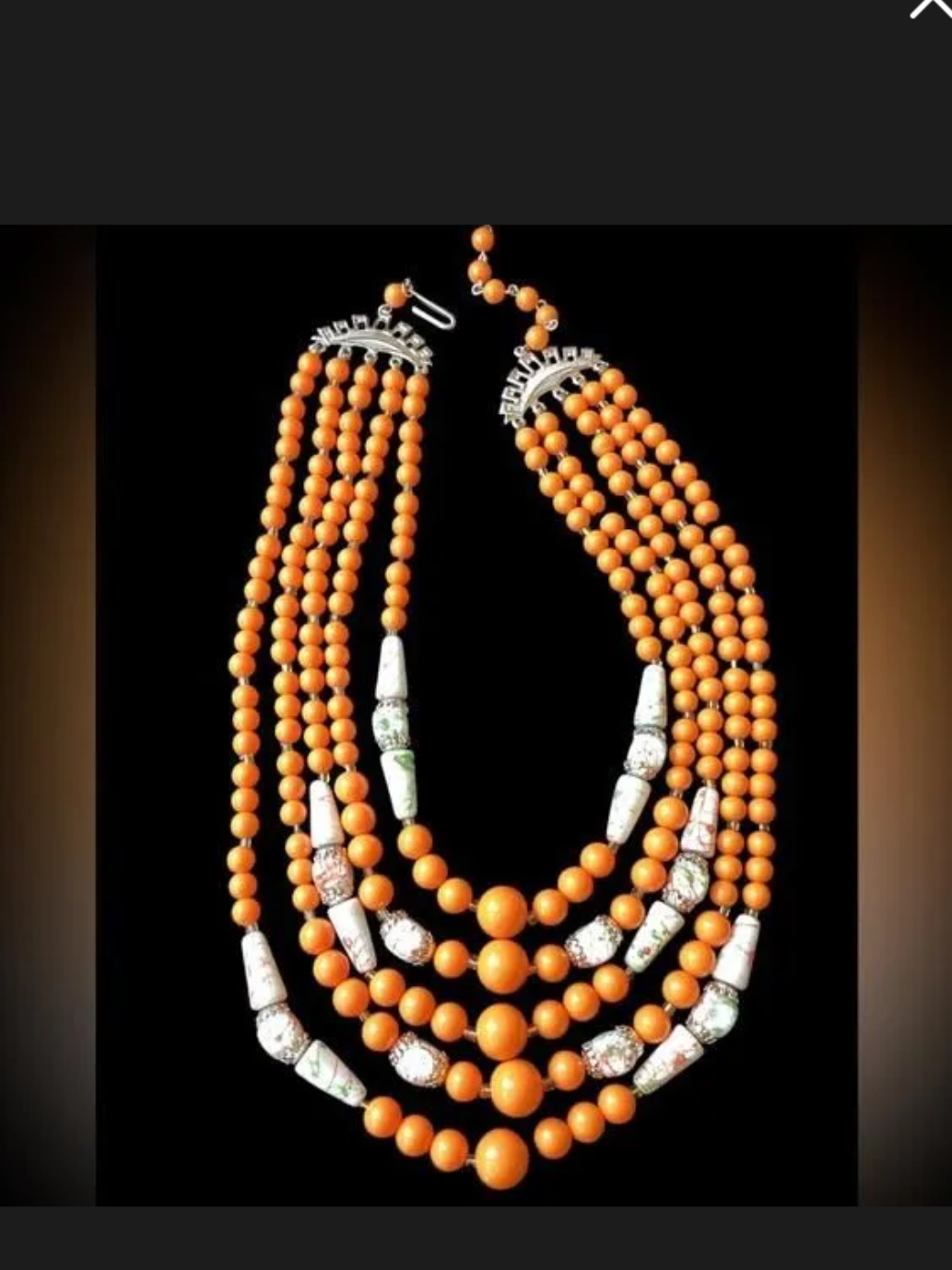 1950’s Japan Acrylic & Art Glass 5 Strand
Necklace