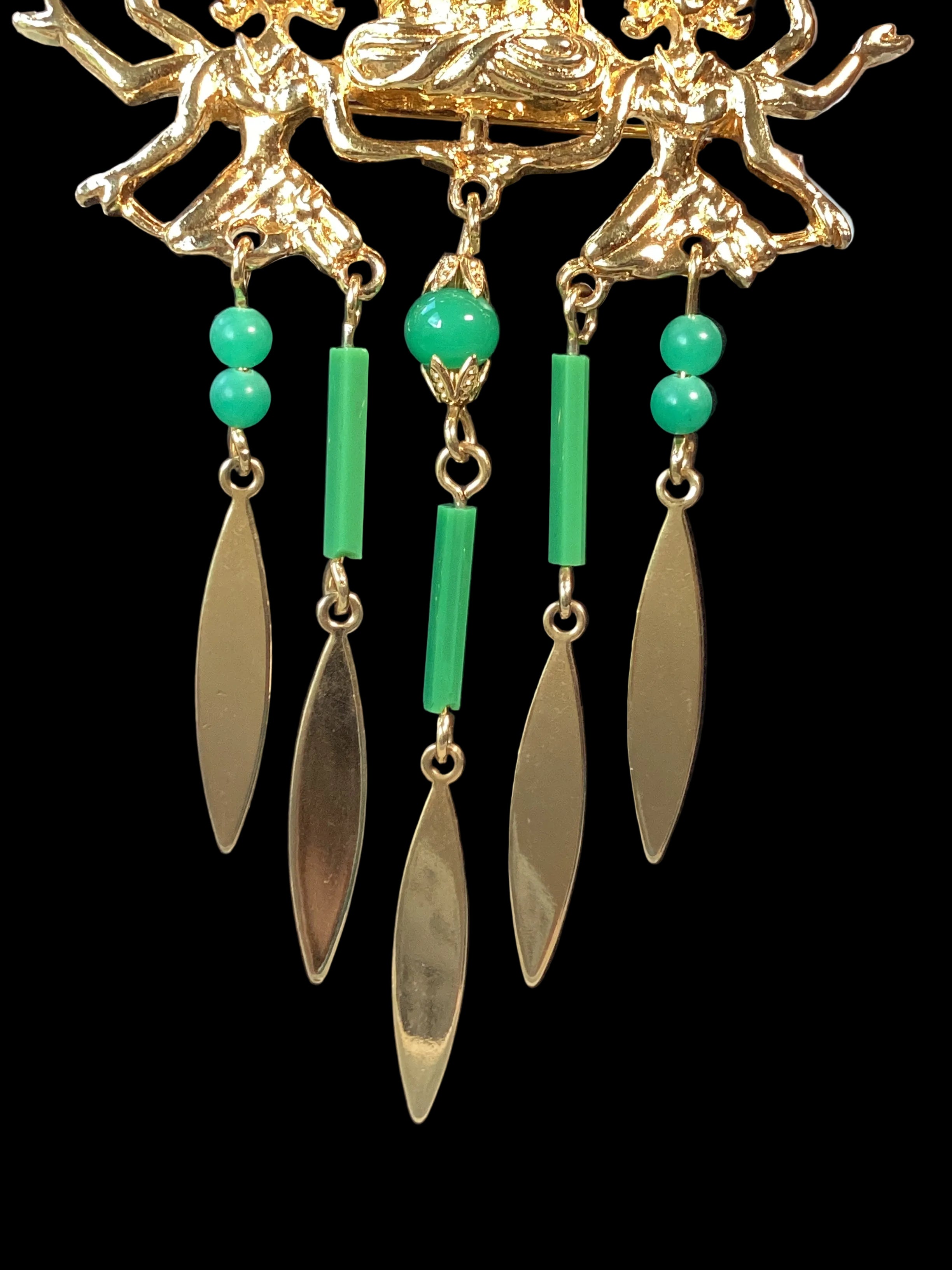 Vintage Arthur Pepper Buddha Brooch & Earring Set