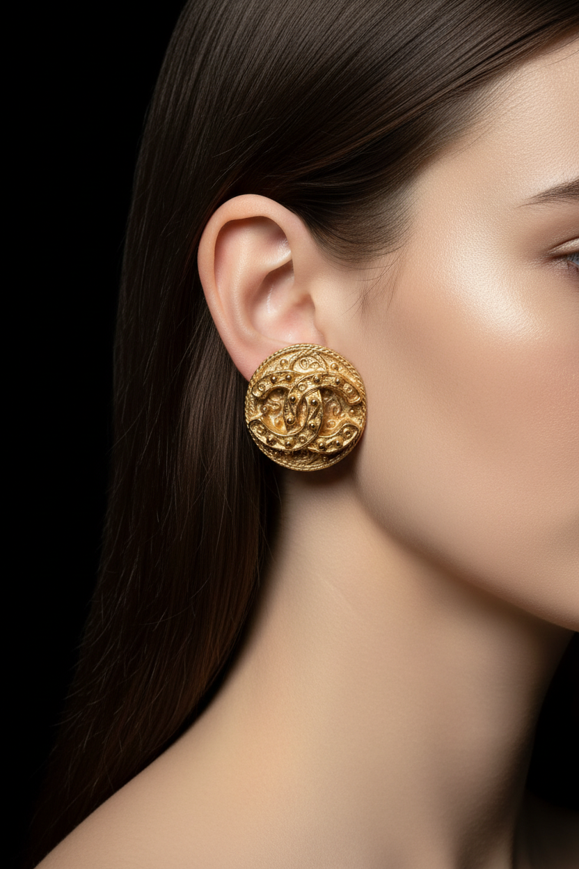CHANEL Coco Gold Clip Back Earrings