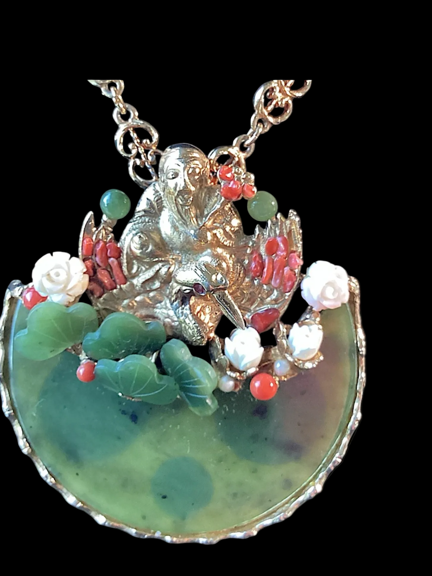 RARE 1960's Swoboda Buddha Jade
Pendant Necklace