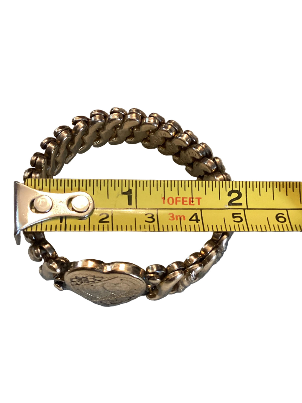 WW1 Era
Antique D.F.Briggs Co. Carmen Sweetheart Expansion Bracelet Gold Filled Double Heart Circa 1903-1922